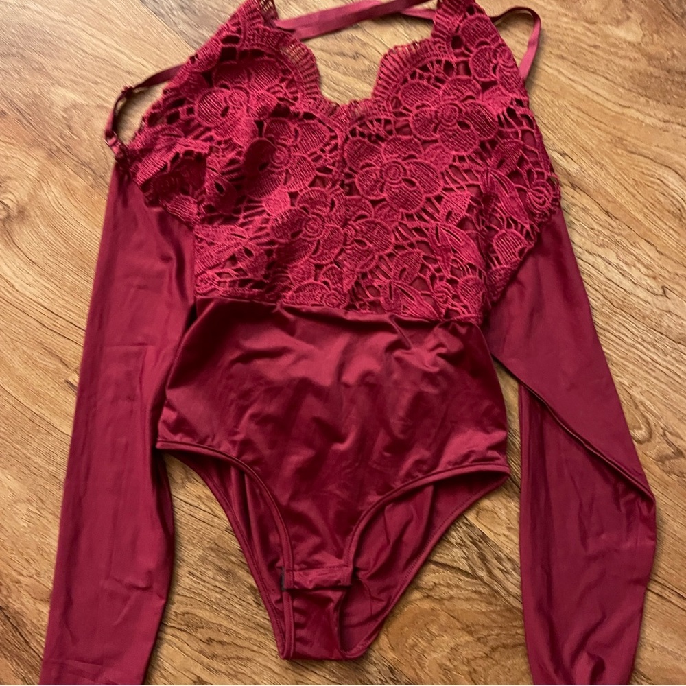 Red Lace Bodysuit